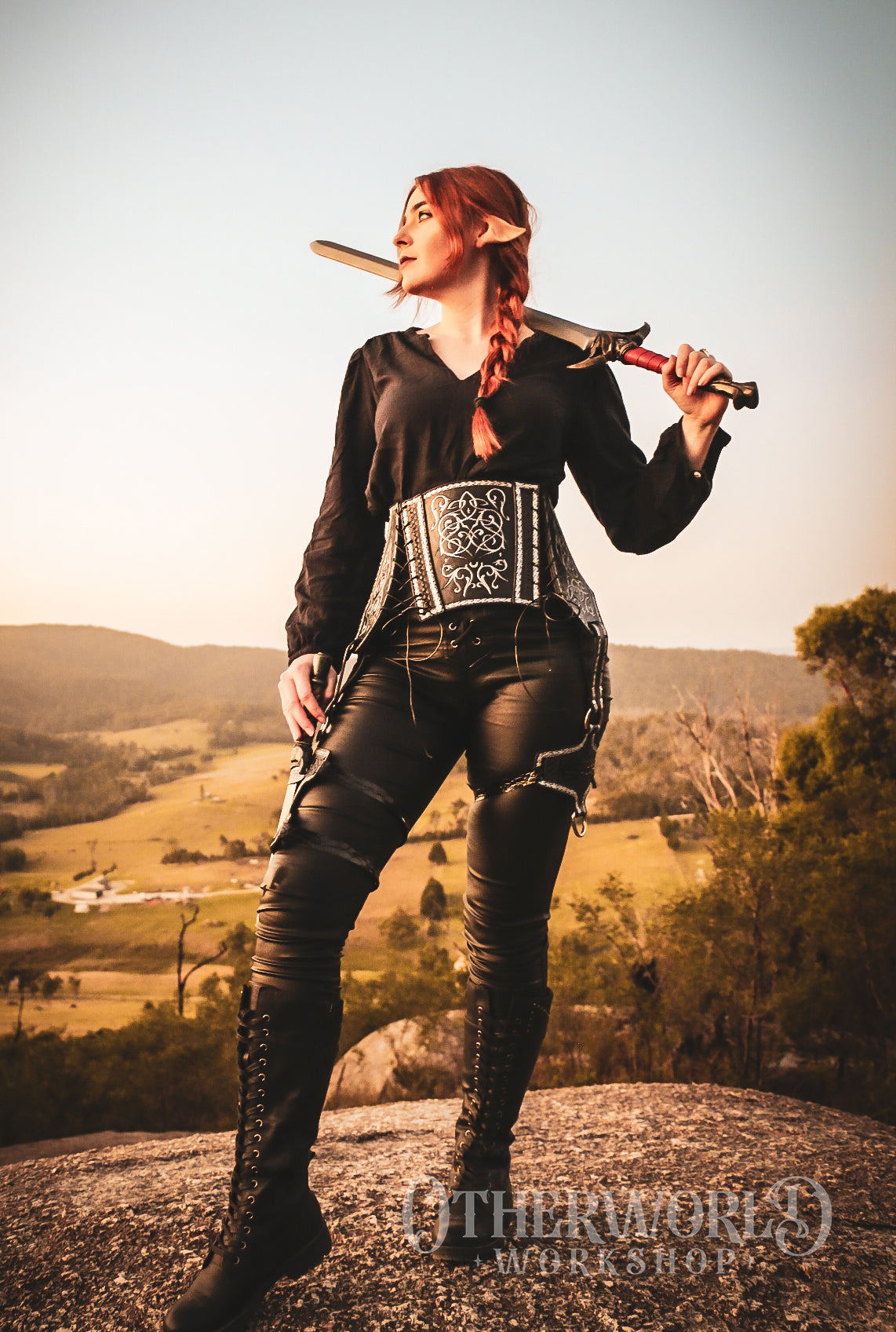 Leather Rider Waist Belt & Leg Girdle