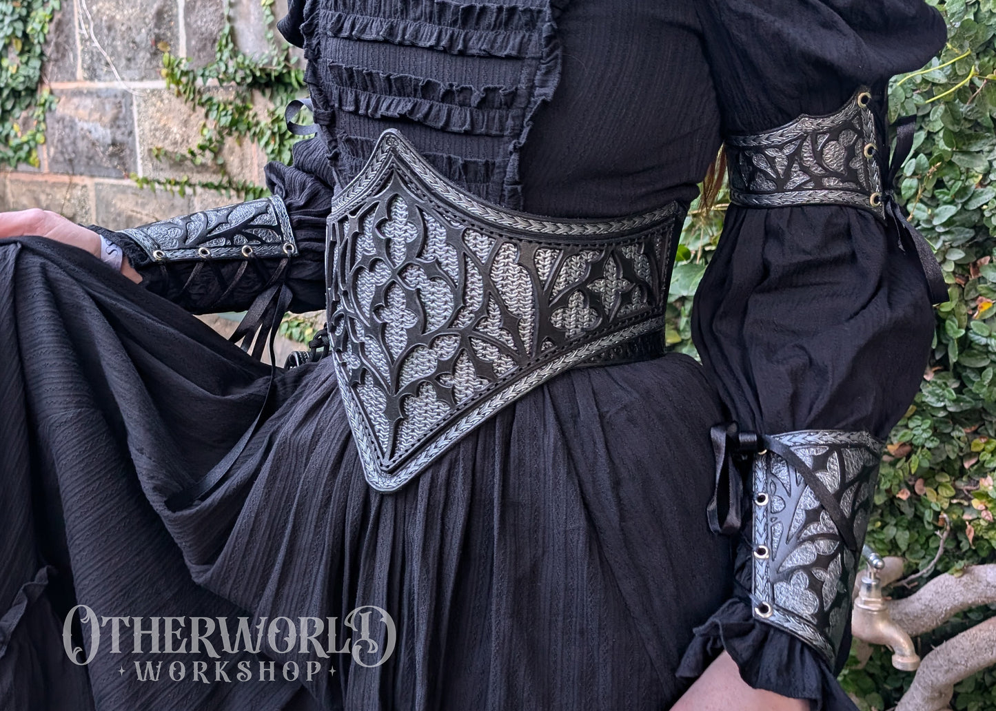 Leather Cathedral Bracer & Armlet Set