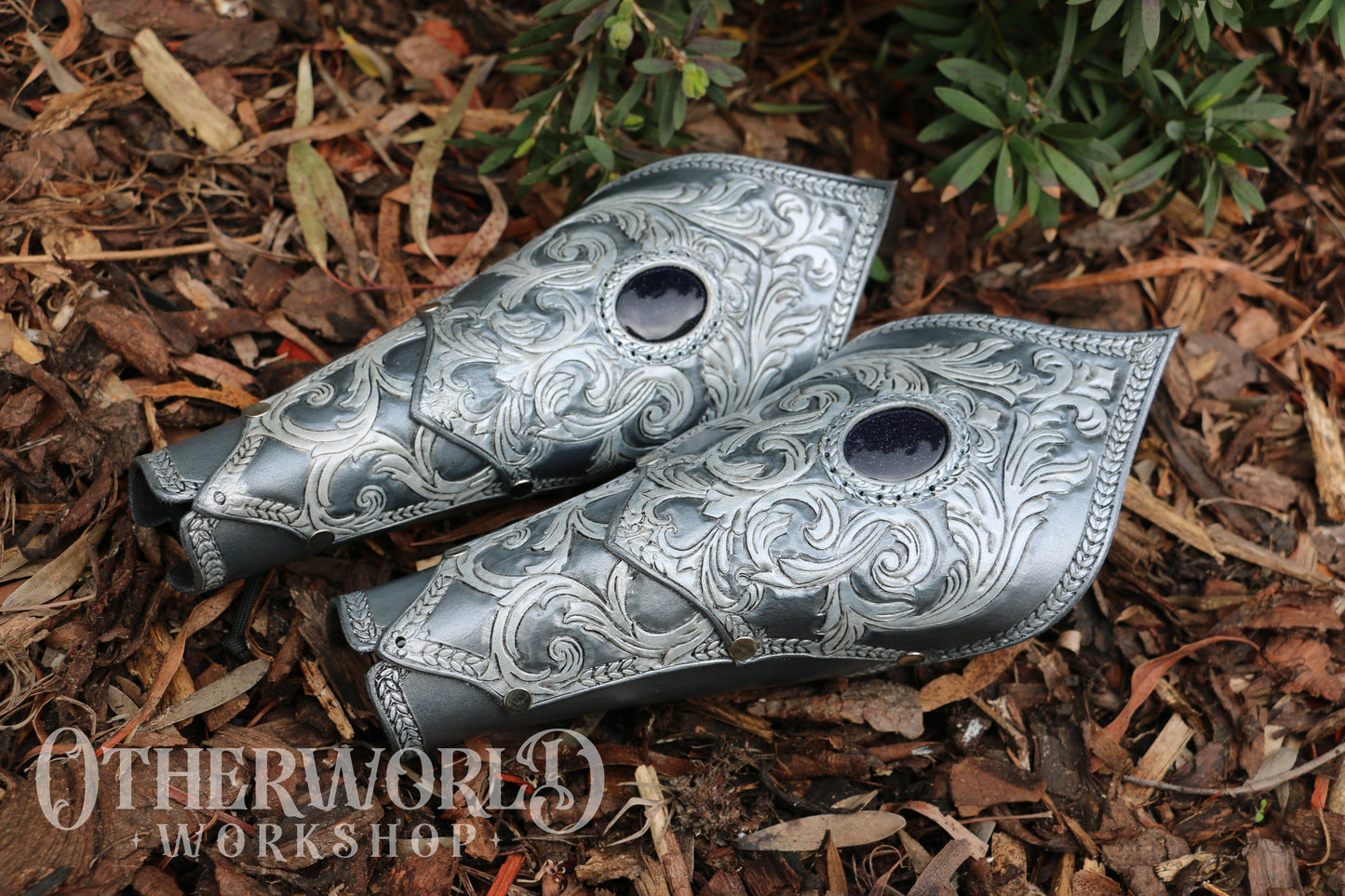 Leather Baroque Bracers Set