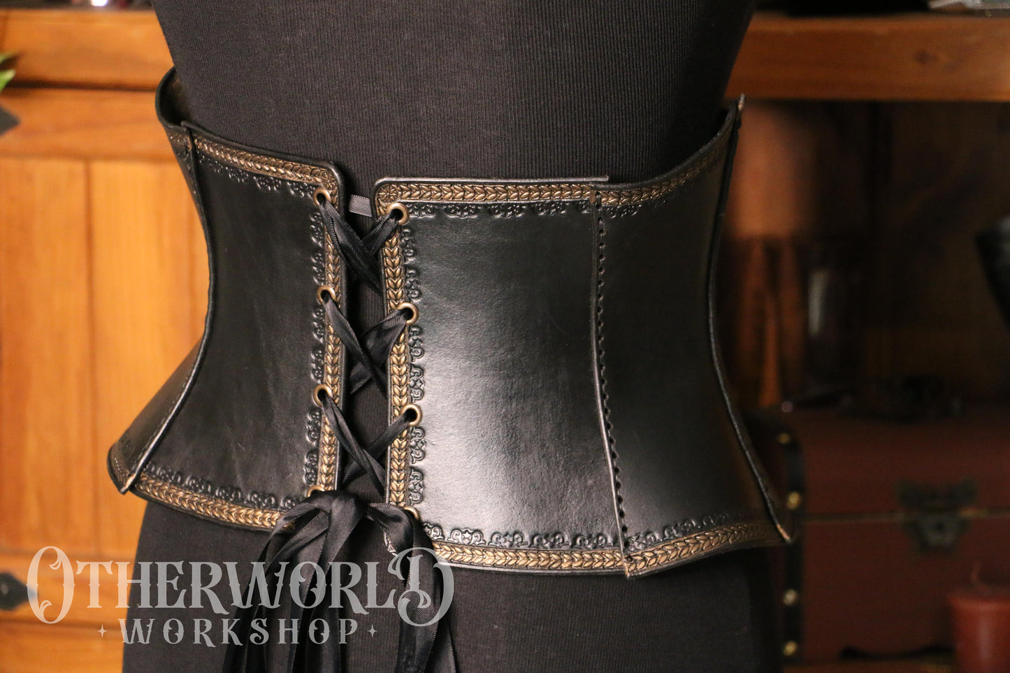 Leather Rose Garden Waist Belt