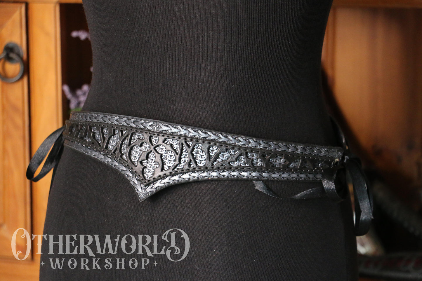 Leather Cathedral Thin Belt