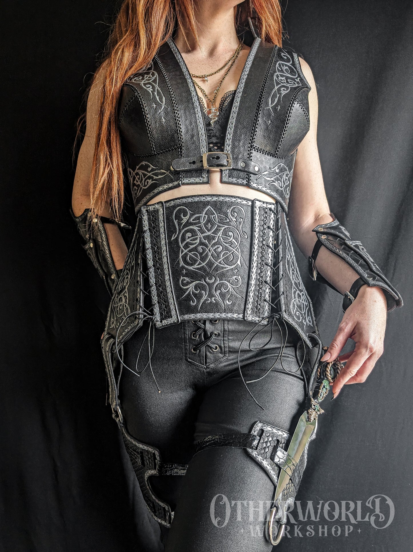 Leather Rider Waist Belt & Leg Girdle