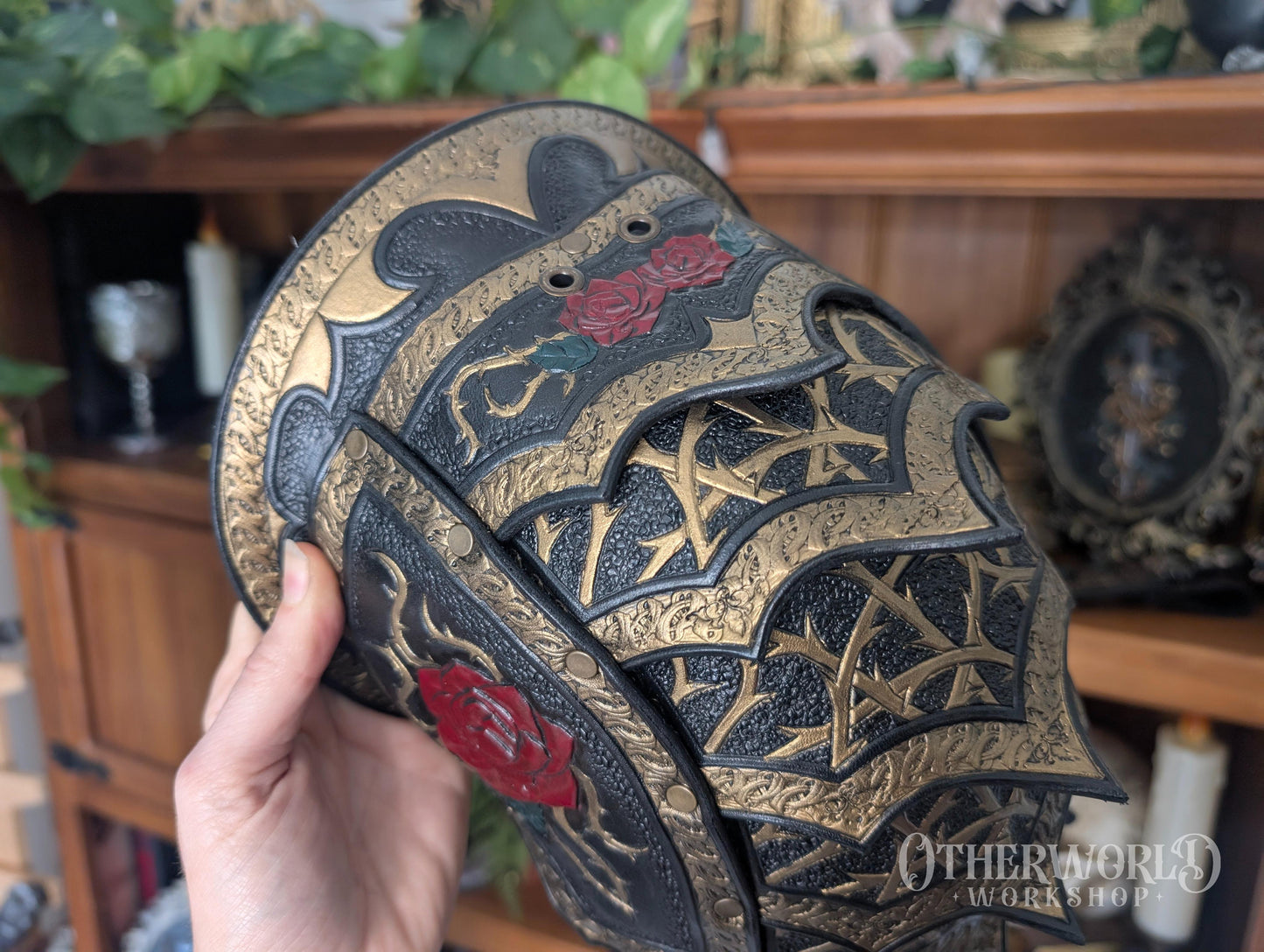 Leather Rose Shoulder Pauldron & Demi Chestpiece