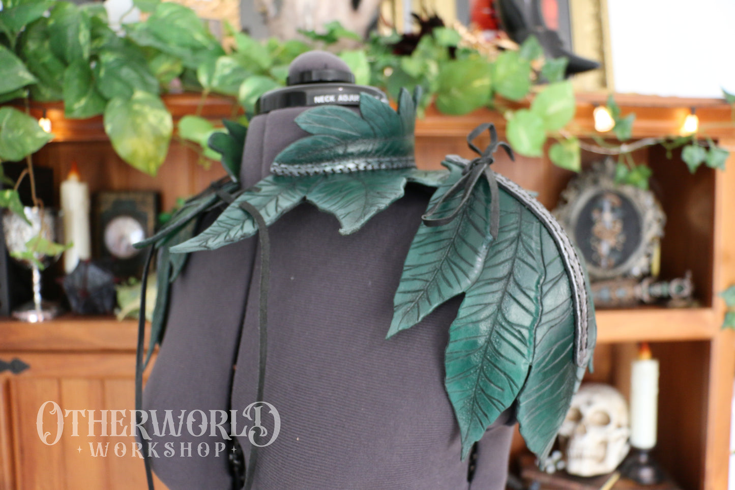 Leather Leaf Shoulder Mantle
