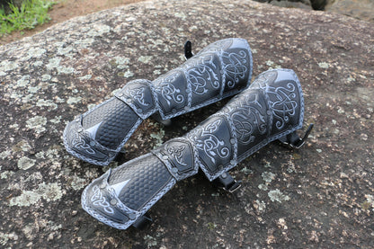 Leather Celtic Bracers Set