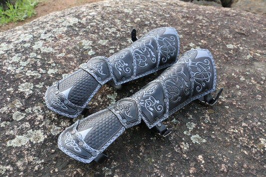 Leather Celtic Bracers Set