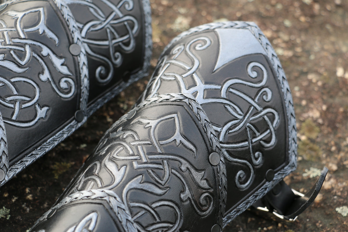 Leather Celtic Bracers Set