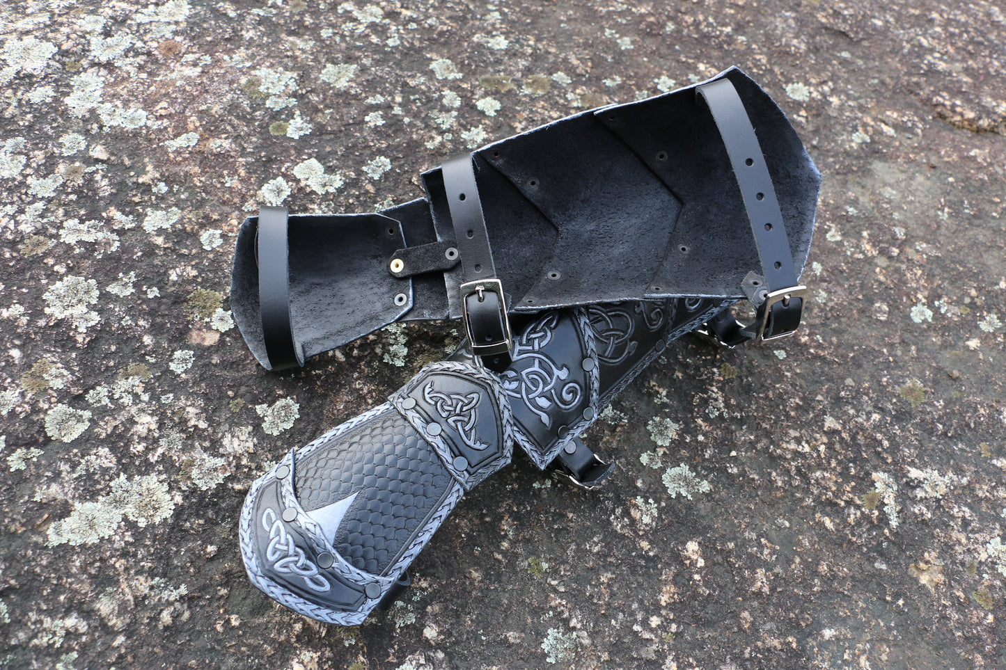 Leather Celtic Bracers Set