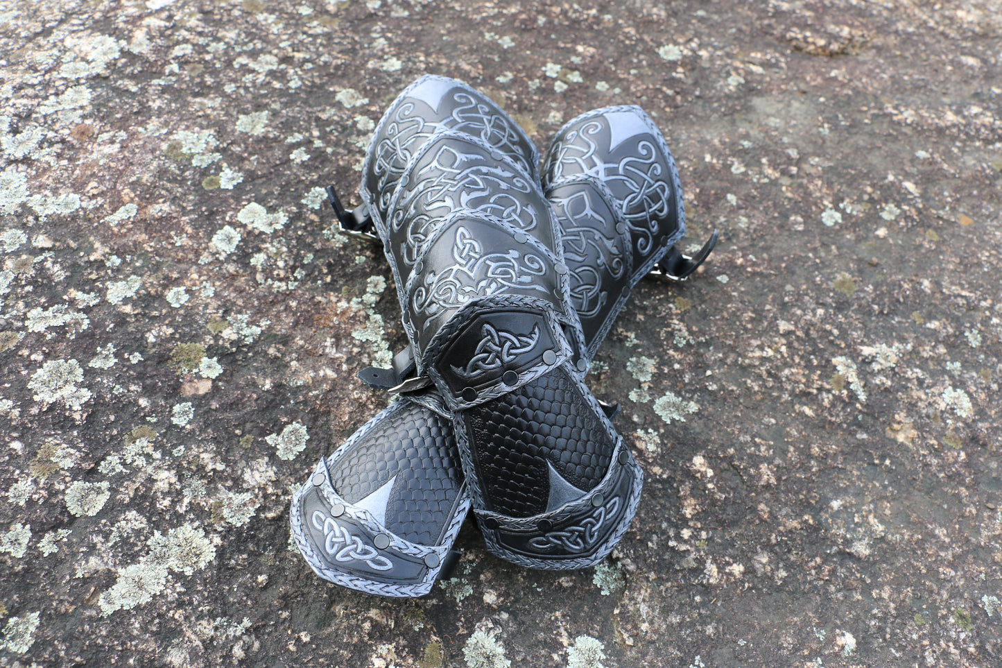 Leather Celtic Bracers Set