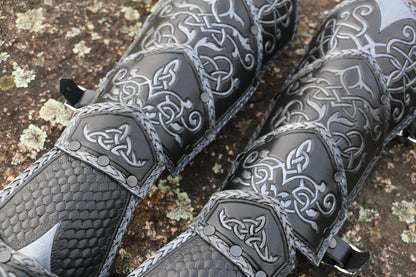 Leather Celtic Bracers Set