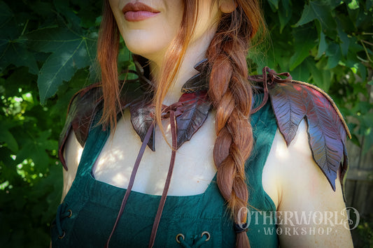 Leather Leaf Shoulder Mantle | *Preorder*