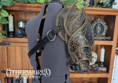 Leather Bloodstained Single Pauldron Harness