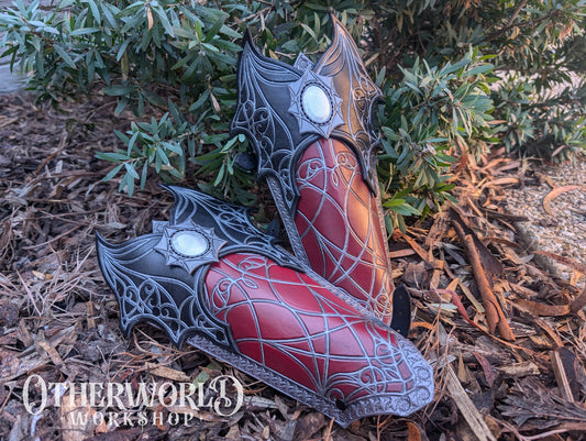 Leather Bloodstained Bracers Set