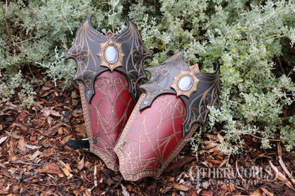 Leather Bloodstained Bracers Set
