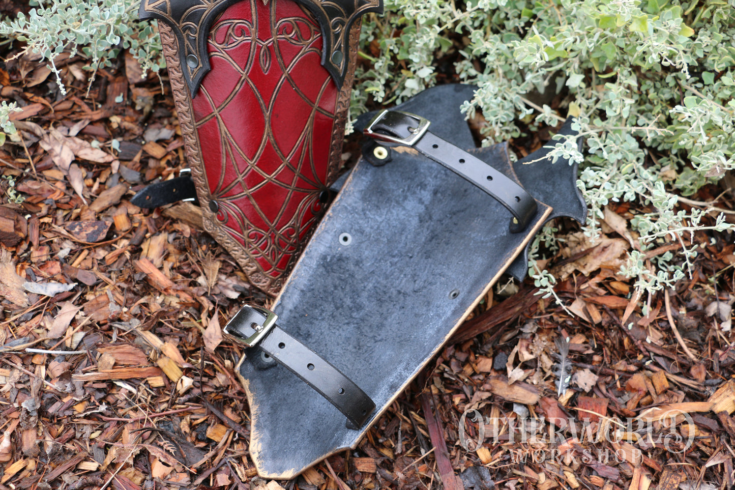 Leather Bloodstained Bracers Set