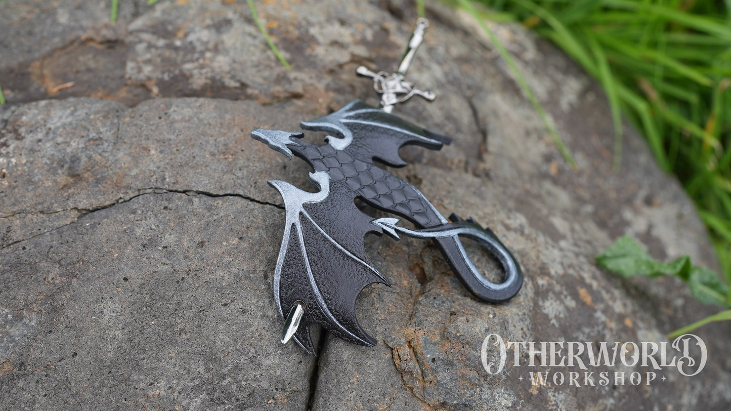 Leather Dragon Hair Pin