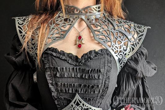 Leather Vine Thorn Shoulder Mantle | *Preorder*