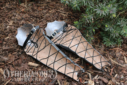 Leather Baroque Greaves Set