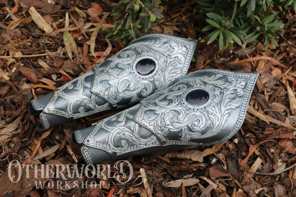 Leather Baroque Bracers Set