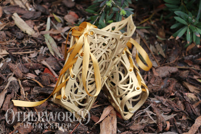 Leather Gold Vine Thorn Bracer Set