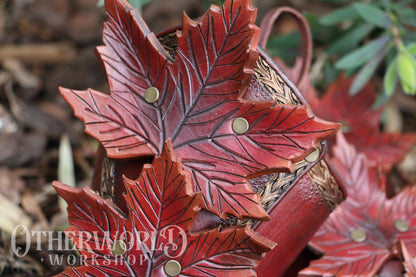 Leather Maple Leaf Bracers Set