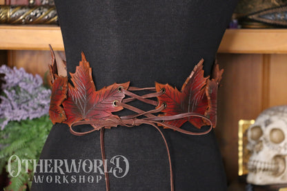 Leather Maple Leaf Belt