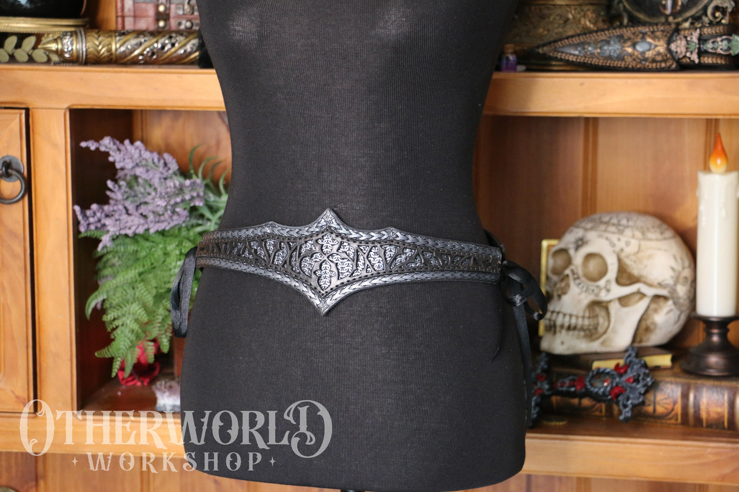 Leather Cathedral Thin Belt