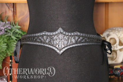 Leather Cathedral Thin Belt