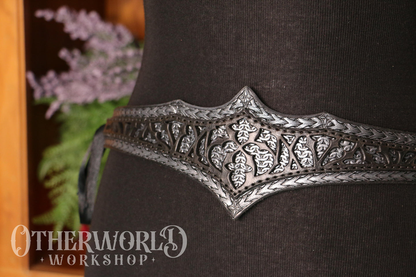 Leather Cathedral Thin Belt
