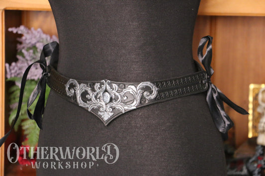 Leather Baroque Thin Belt