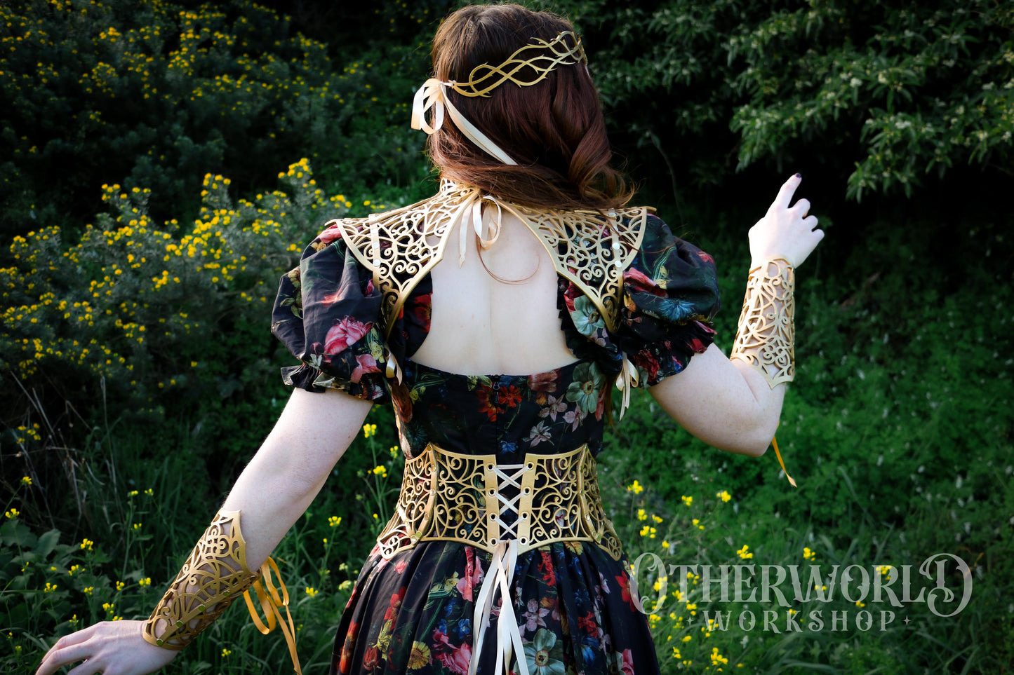 Leather Vine Thorn Waist Belt