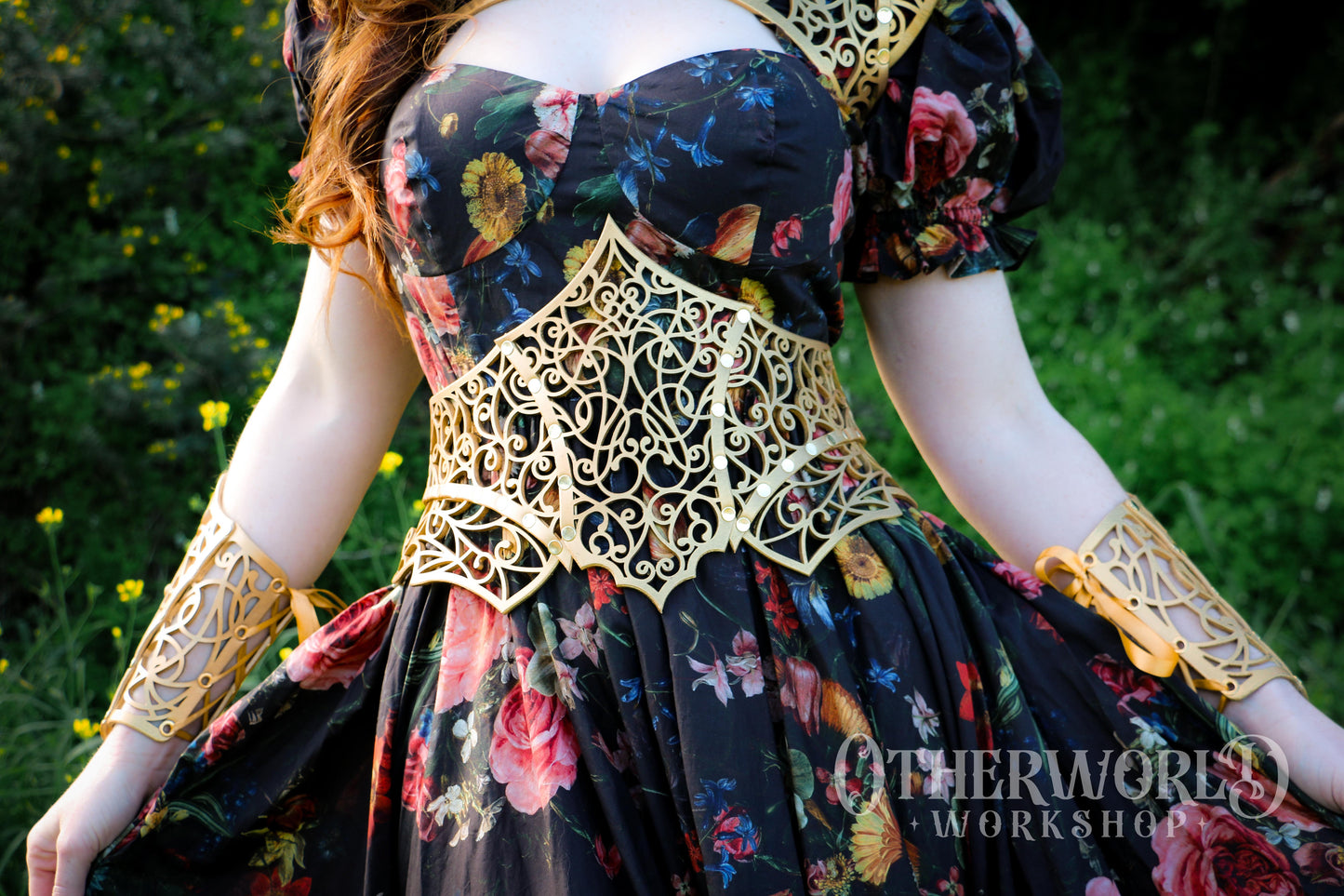 Leather Vine Thorn Waist Belt