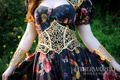 Leather Vine Thorn Waist Belt