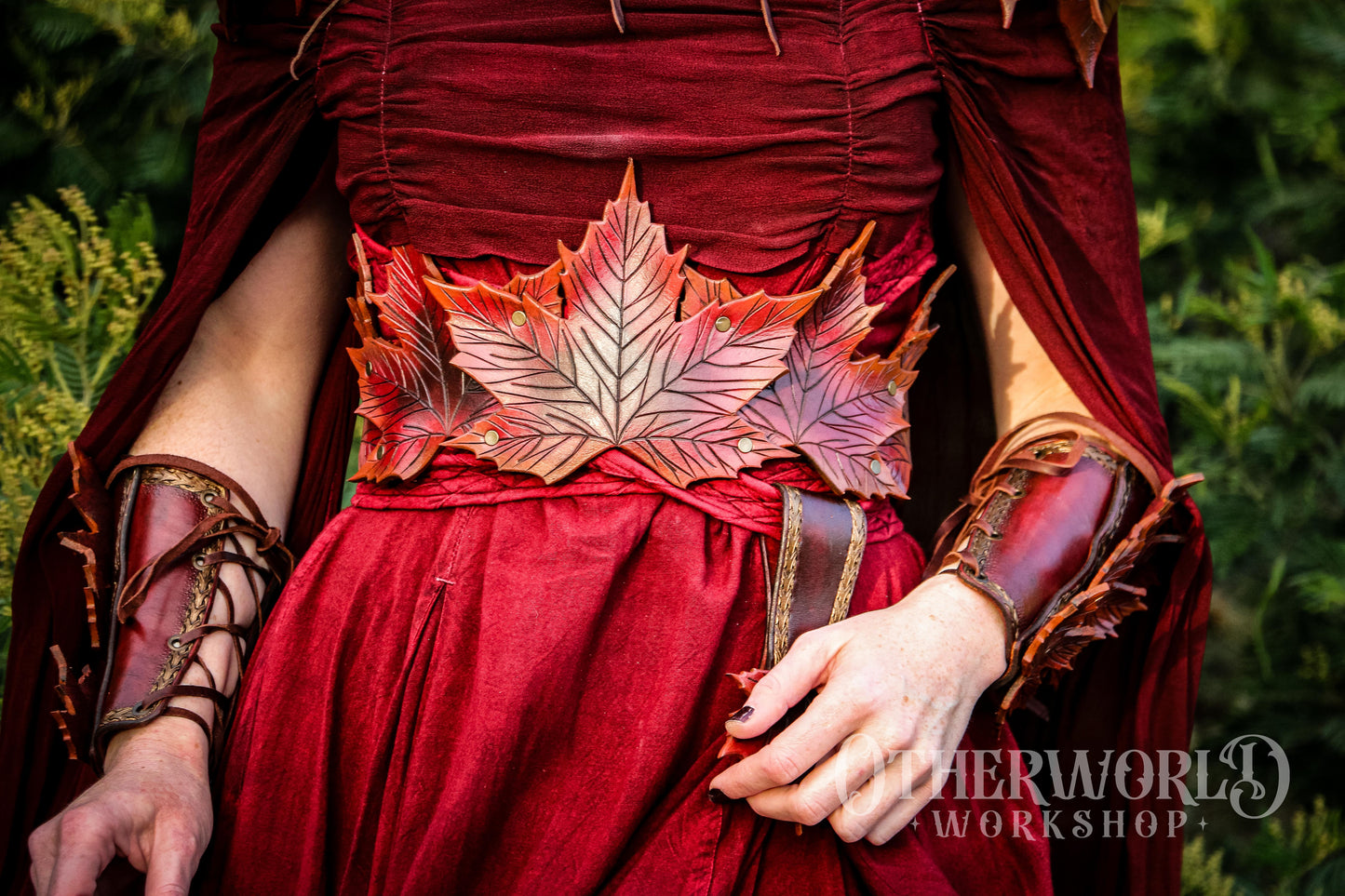 Leather Maple Leaf Belt