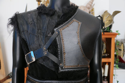Leather Fenrir Demi Chestpiece & Shoulder Pauldron
