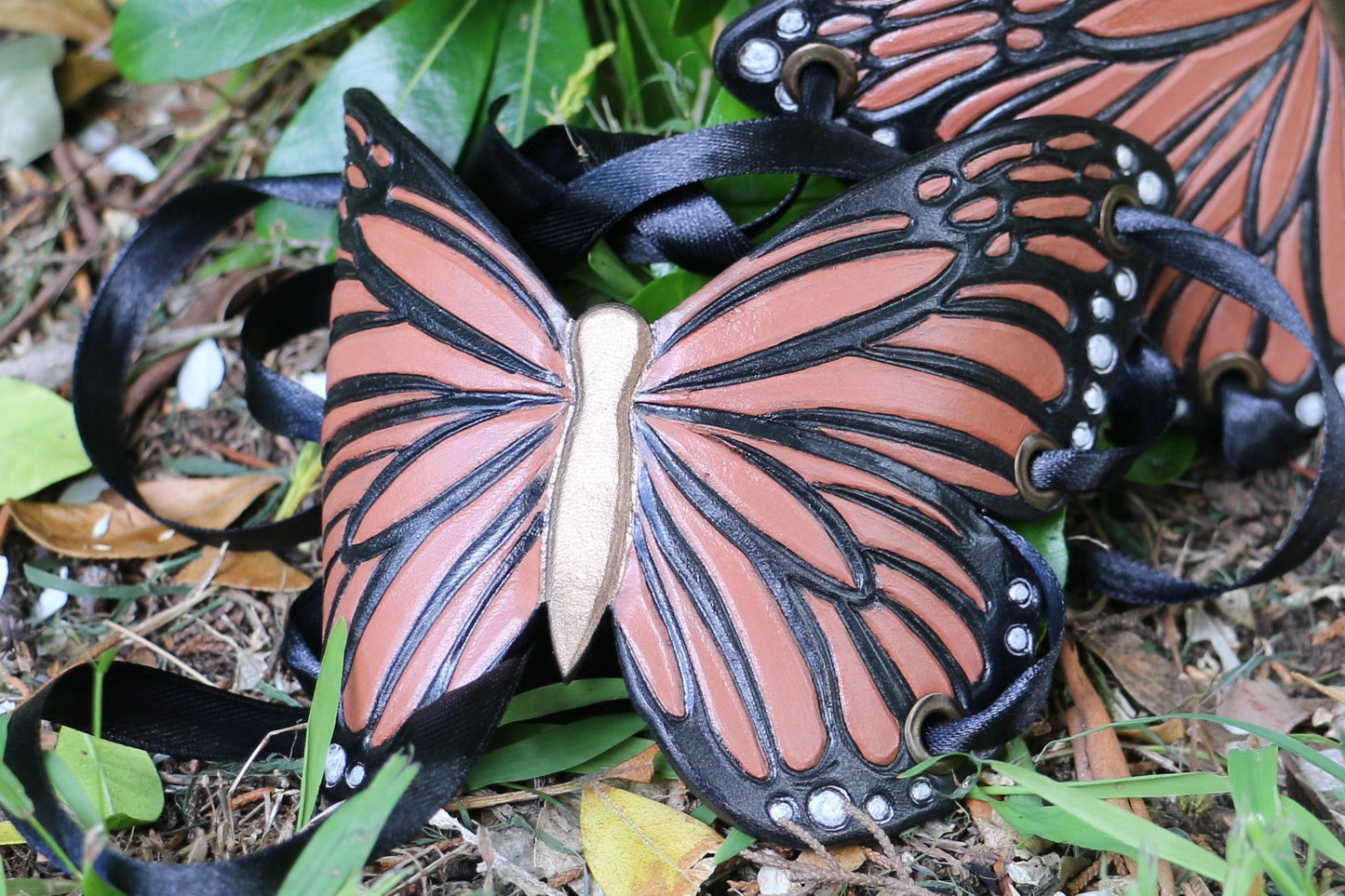 Leather Butterfly Wrist Cuffs