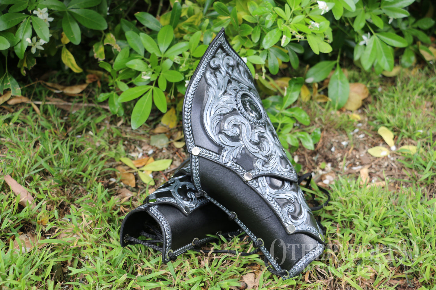 Leather Baroque Bracers Set