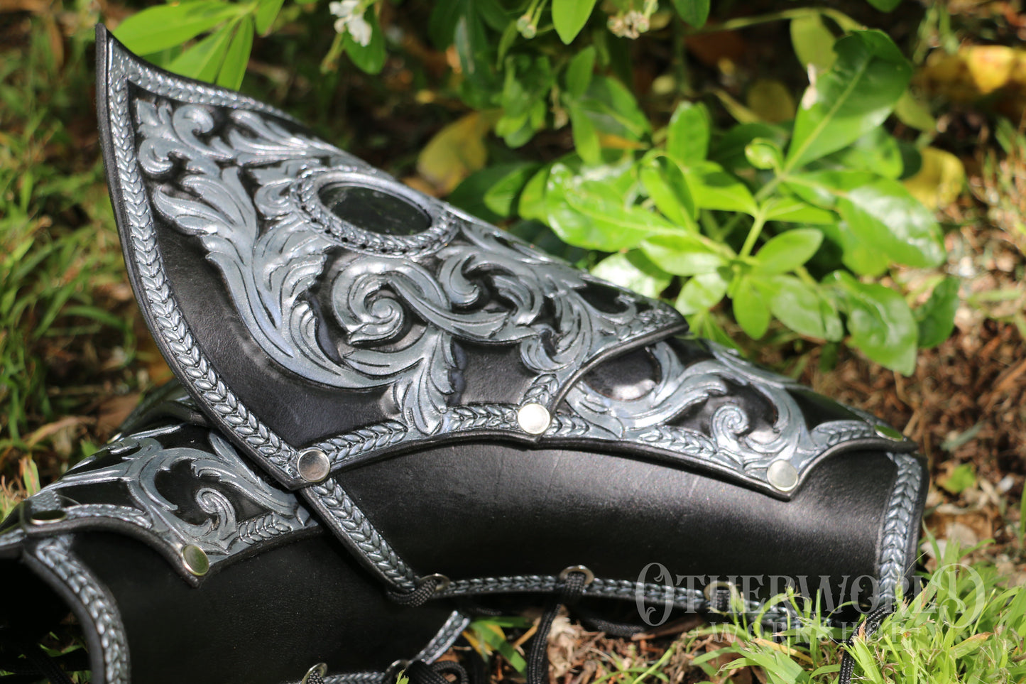 Leather Baroque Bracers Set