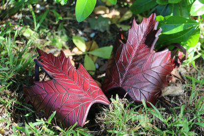 Leather Maple Leaf Cuff Set