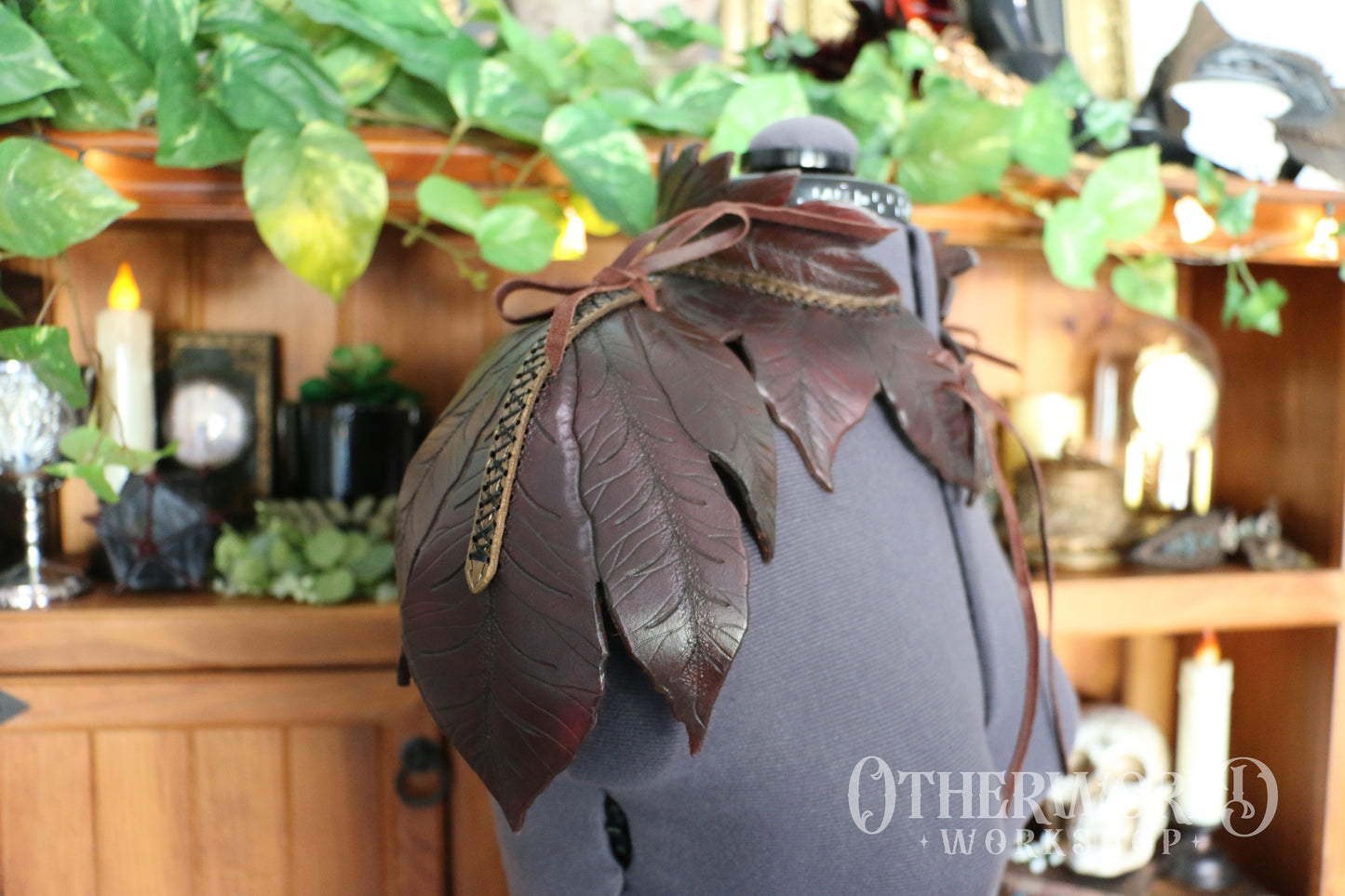 Leather Leaf Shoulder Mantle | *Preorder*