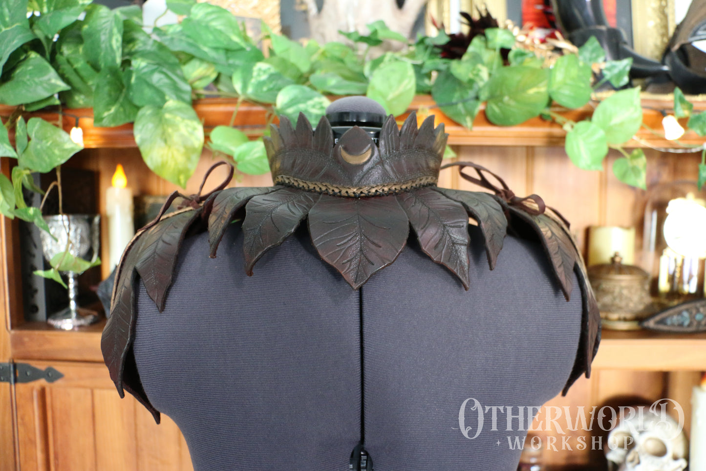 Leather Leaf Shoulder Mantle | *Preorder*