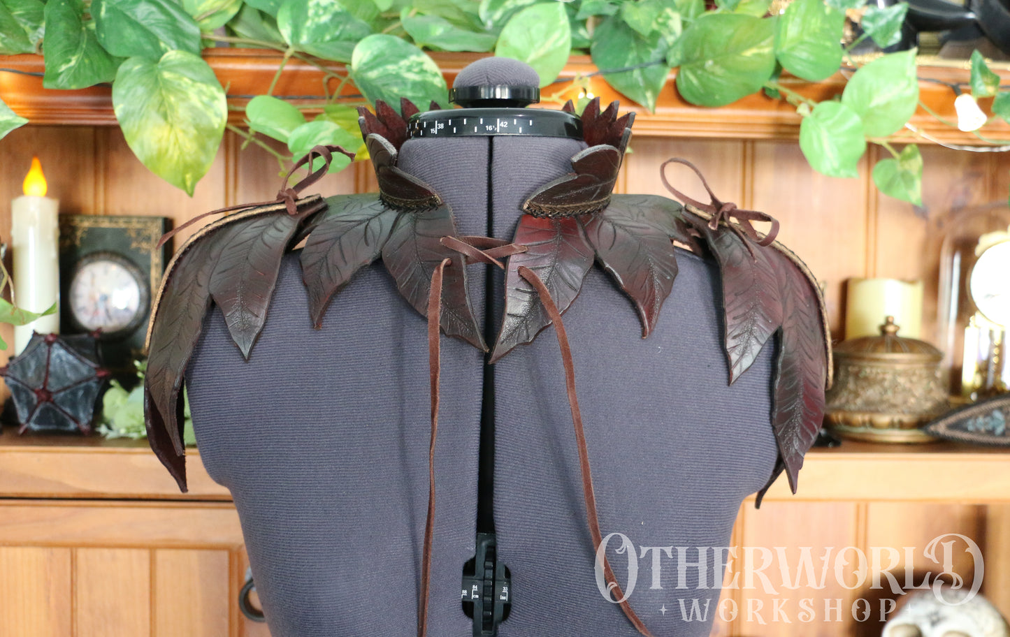 Leather Leaf Shoulder Mantle | *Preorder*