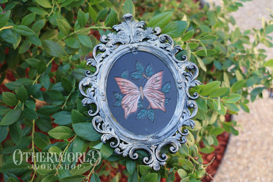 Leather Baroque Butterfly Art Frame | Medium