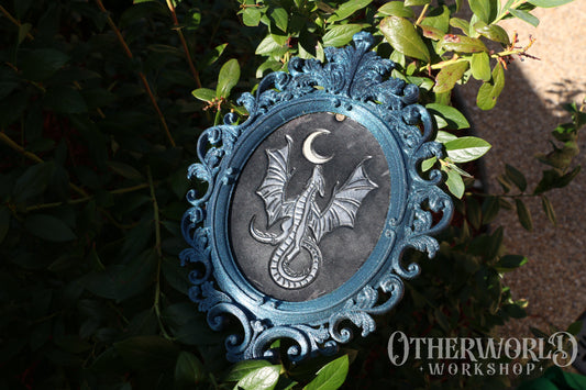 Leather Baroque Celestial Dragon Art Frame | Medium