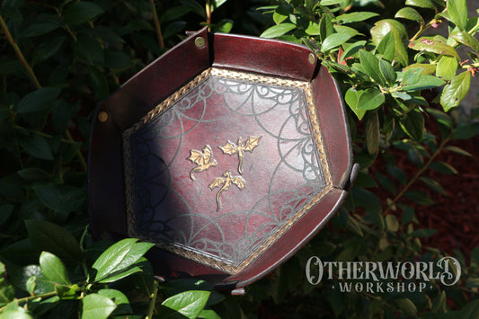 Leather 'You had me at Dragons' Dice Tray