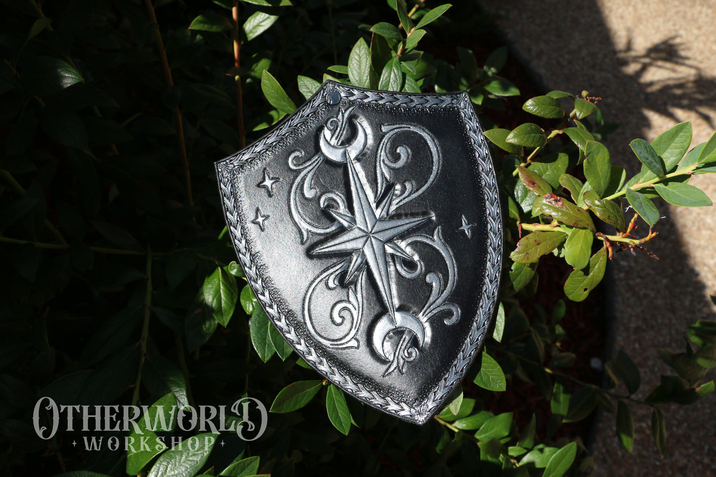 Leather Shield Hanging Art | Small