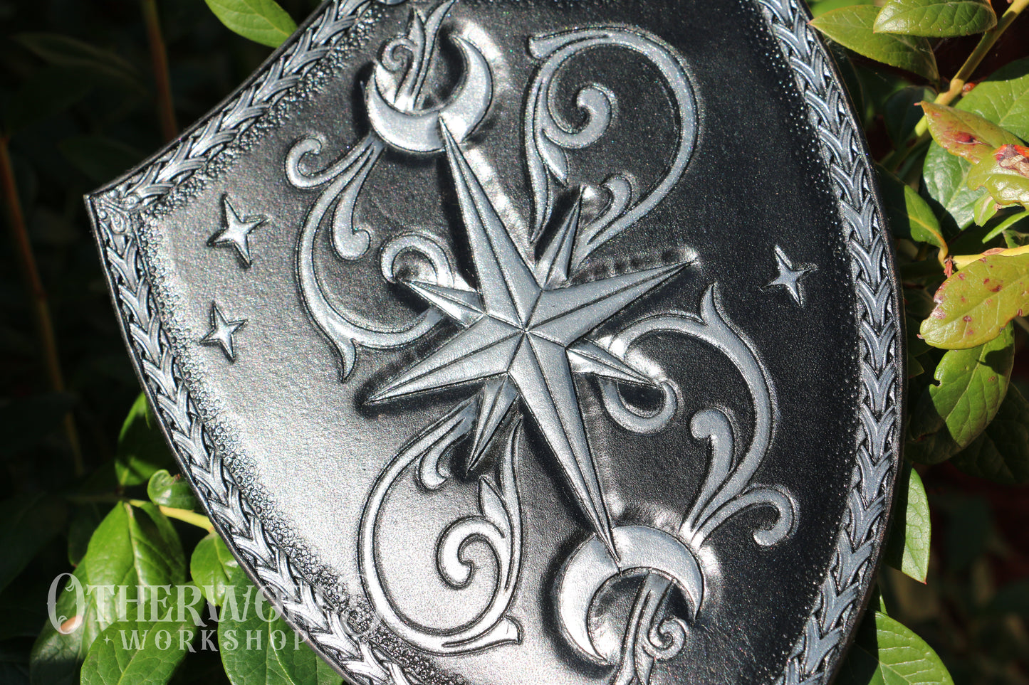 Leather Shield Hanging Art | Small