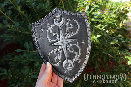 Leather Shield Hanging Art | Small