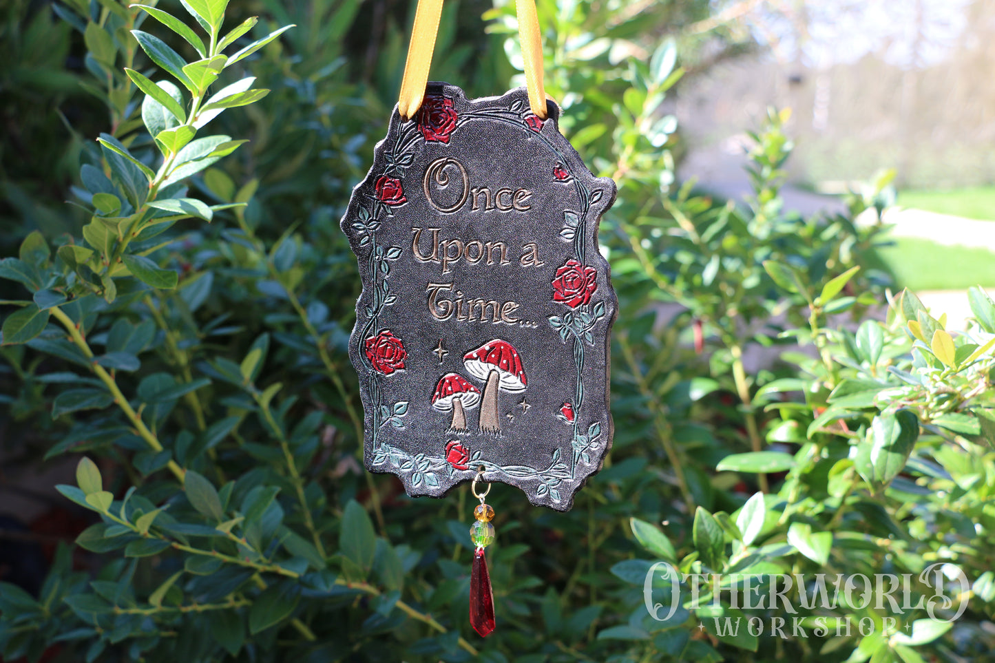 Leather 'Once upon a Time' Hanging Art