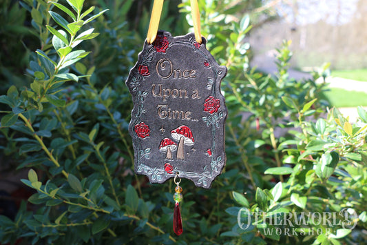 Leather 'Once upon a Time' Hanging Art